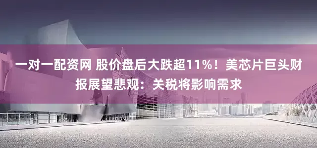 一对一配资网 股价盘后大跌超11%！美芯片巨头财报展望悲观：关税将影响需求