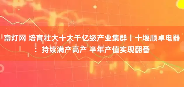 富灯网 培育壮大十大千亿级产业集群丨十堰顺卓电器：持续满产高产 半年产值实现翻番